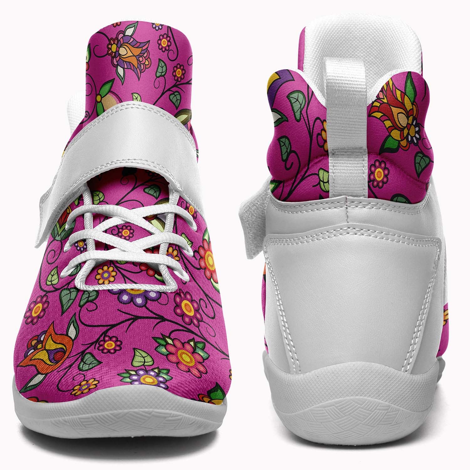Heartbeat Petals Pink Ipottaa Basketball / Sport High Top Shoes - White Sole