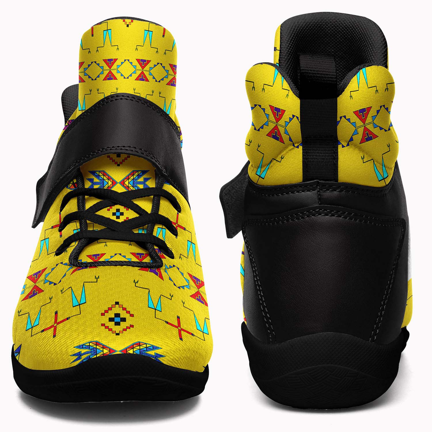 Rainy Chief Rainbow Yellow Ipottaa Basketball / Sport High Top Shoes - Black Sole