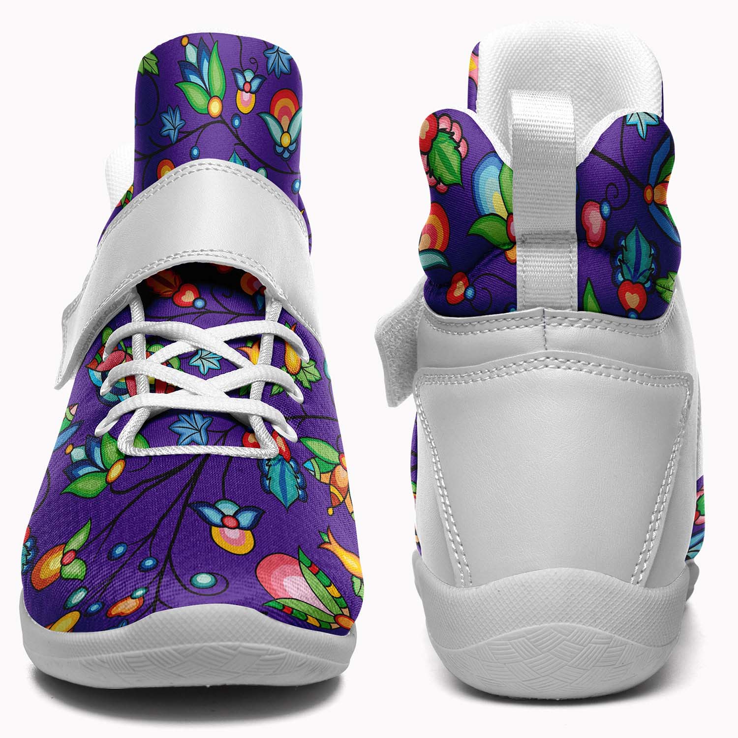 Prairie Plains Spirit Midnight Purple Ipottaa Basketball / Sport High Top Shoes - White Sole