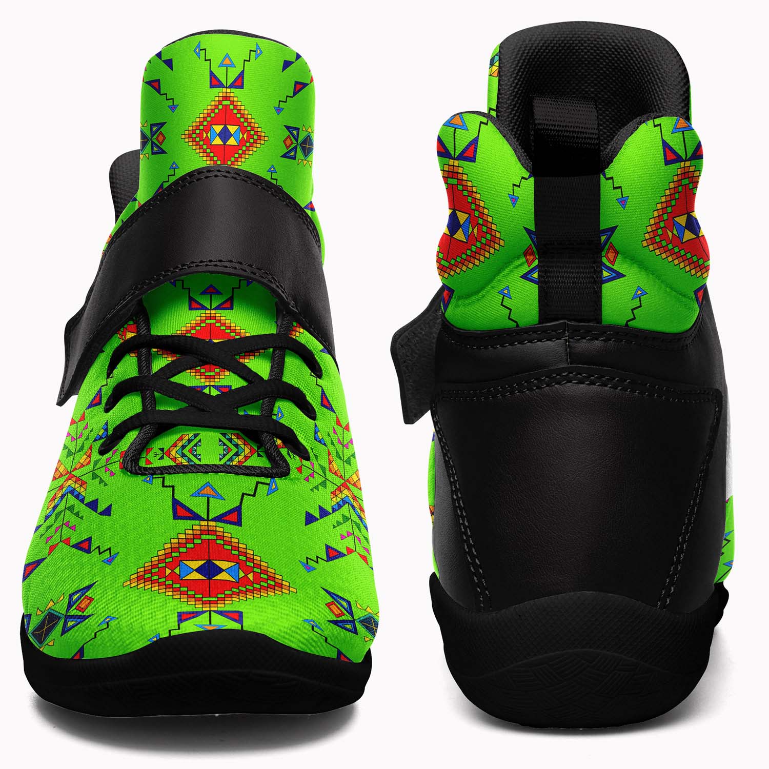 Buffalo Jump Neon Green Ipottaa Basketball / Sport High Top Shoes - Black Sole