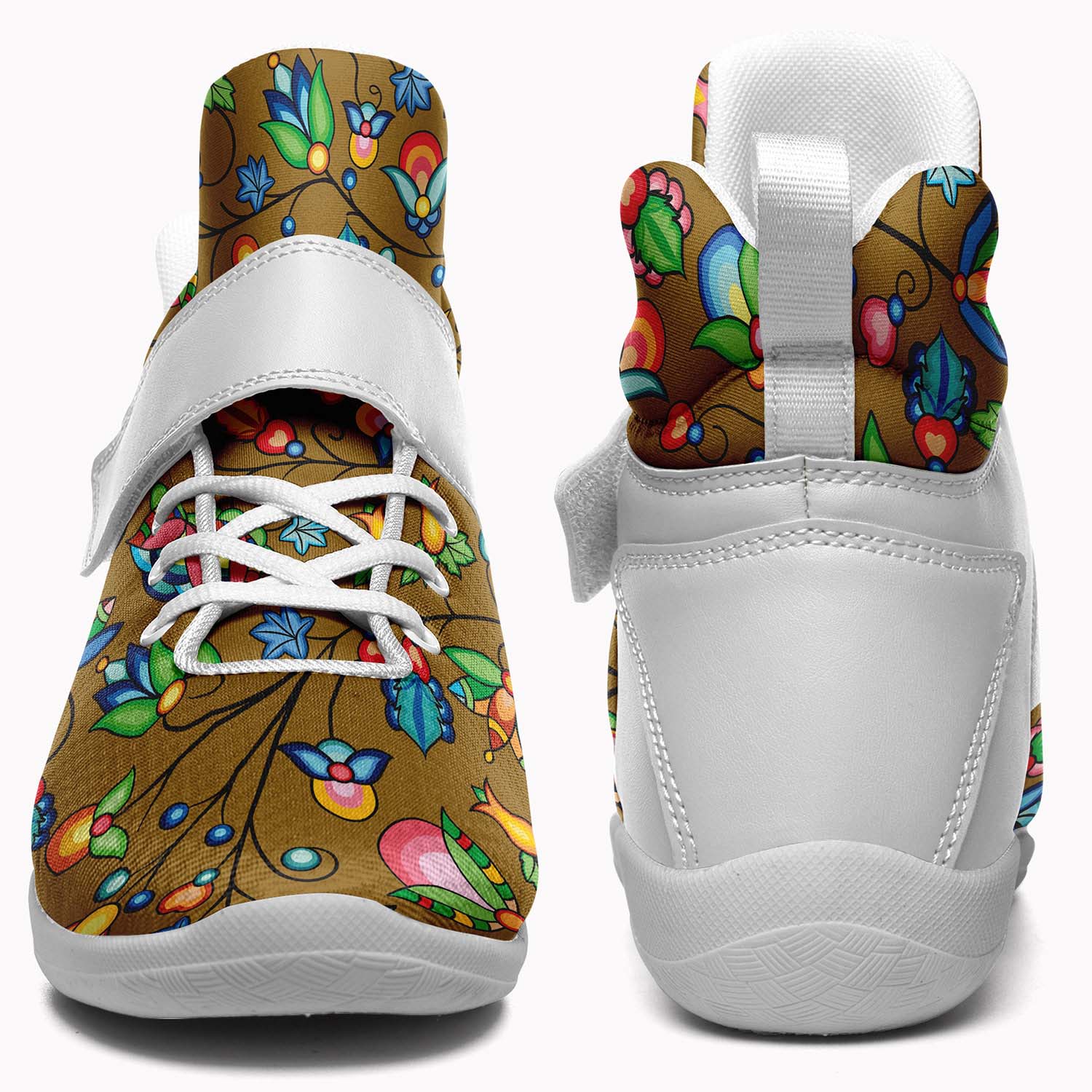 Prairie Plains Spirit Fall Leaves Ipottaa Basketball / Sport High Top Shoes - White Sole