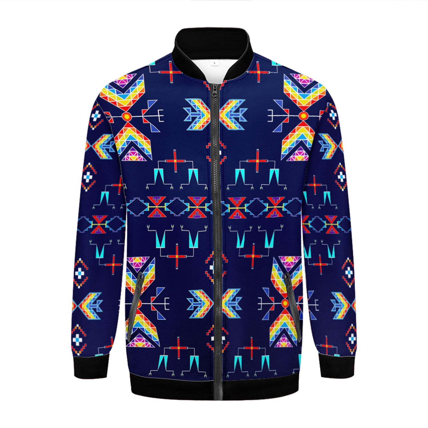 Rainy Chief Rainbow Night Lake Zippered Collared Lightweight Jacket