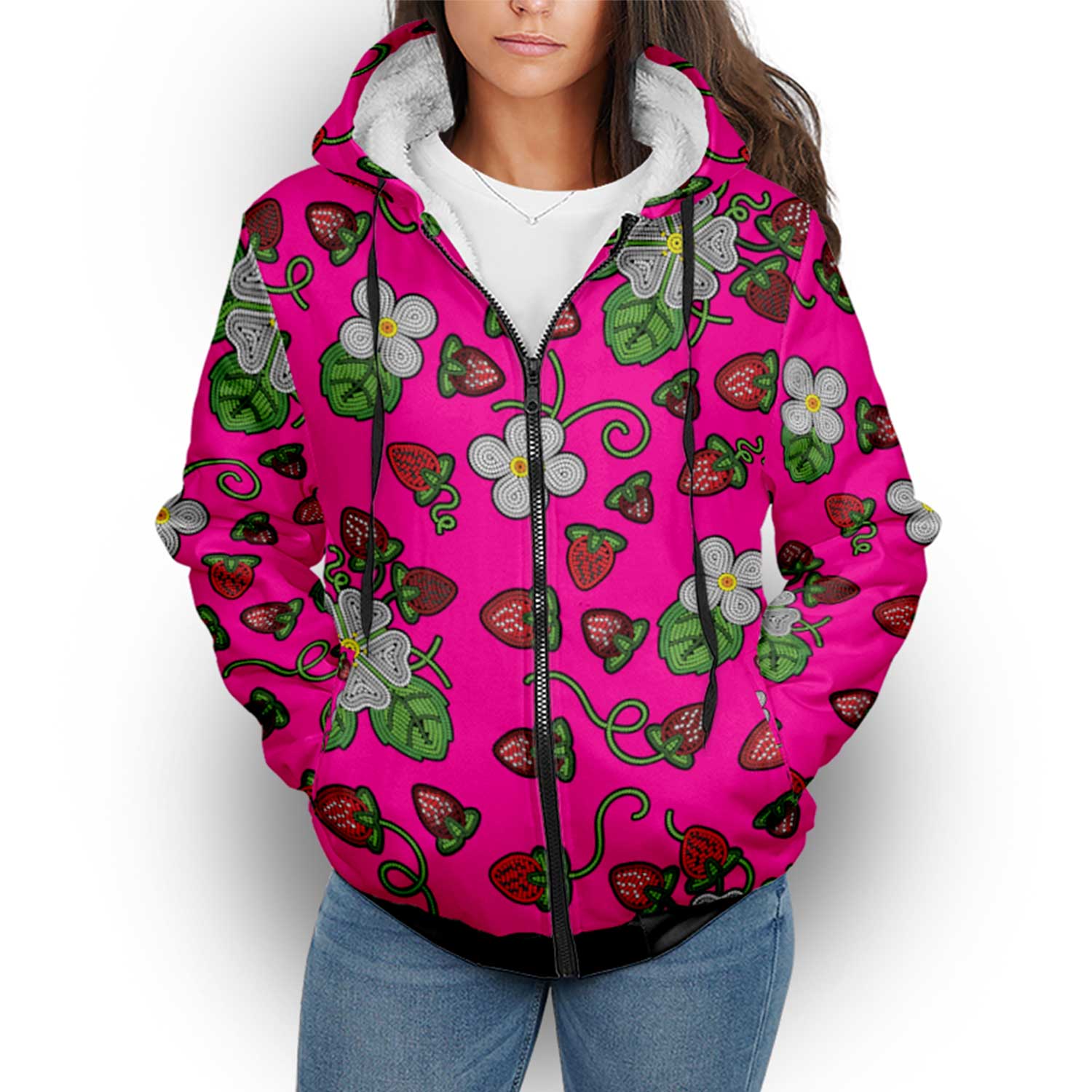 Strawberry Dreams Blush Sherpa Hoodie