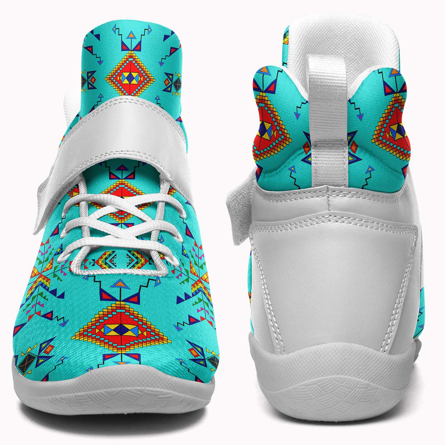 Buffalo Jump Turquoise Ipottaa Basketball / Sport High Top Shoes - White Sole