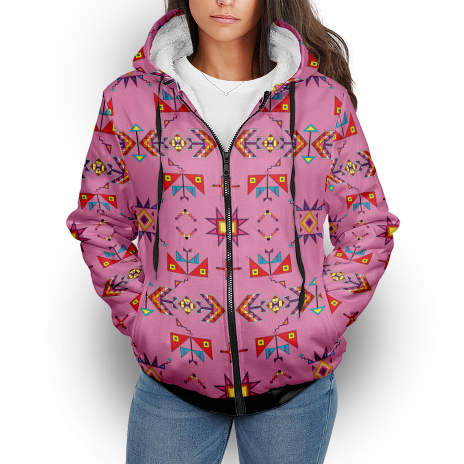 Scattered Generations Pink Sherpa Hoodie