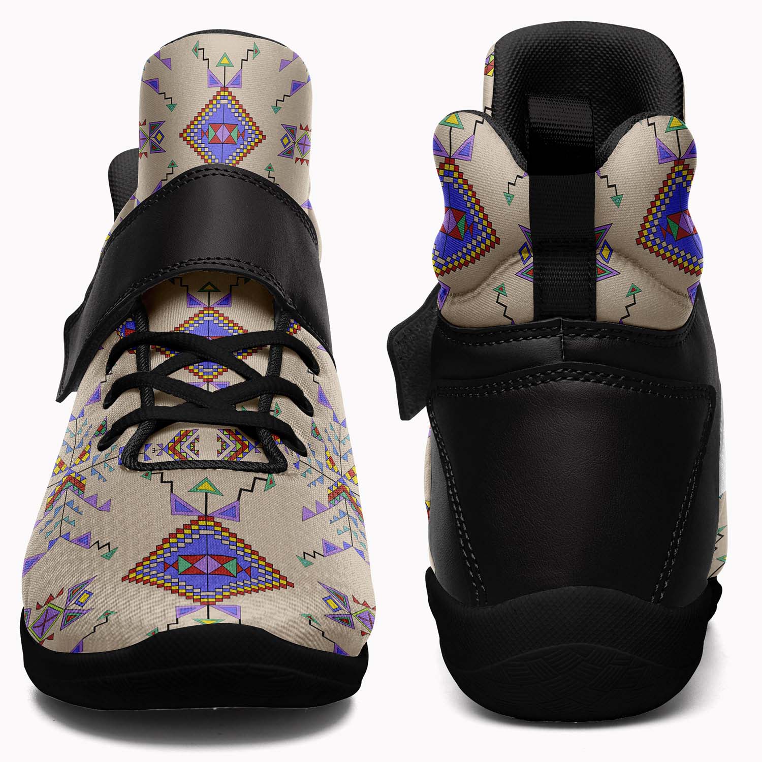 Buffalo Jump Hide Ipottaa Basketball / Sport High Top Shoes - Black Sole