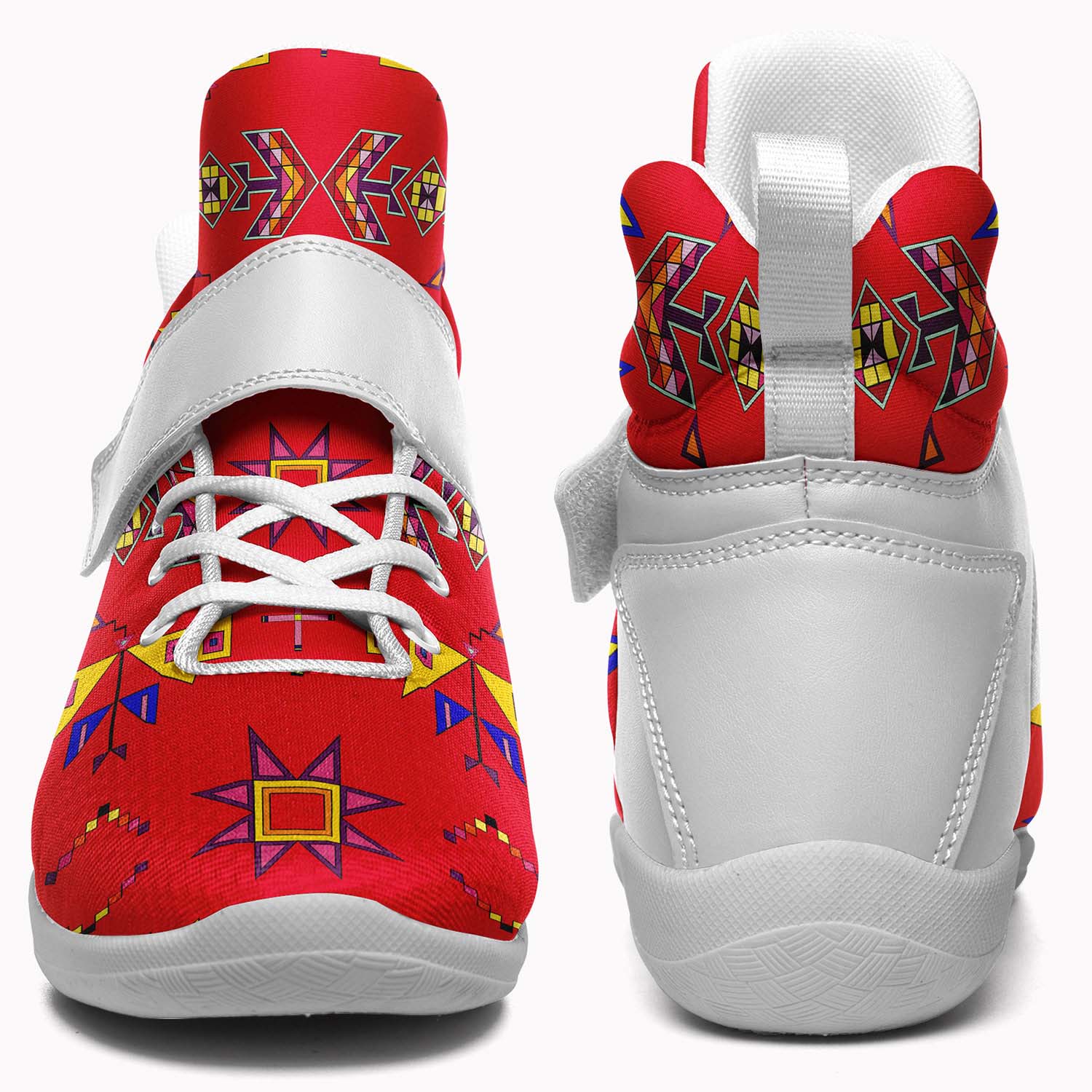 Scattered Generations Red Ipottaa Basketball / Sport High Top Shoes - White Sole