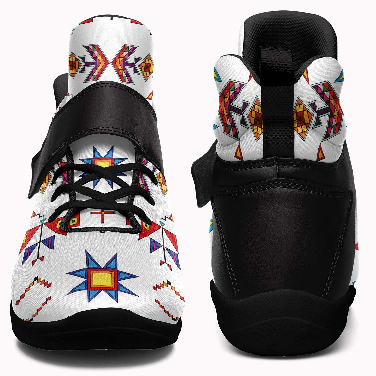 Scattered Generations White Ipottaa Basketball / Sport High Top Shoes - Black Sole