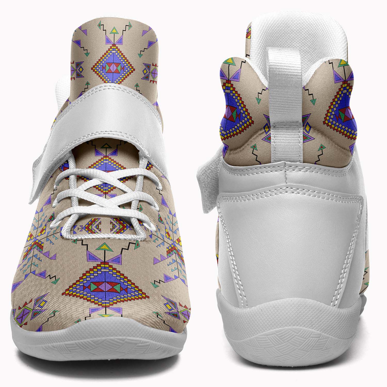 Buffalo Jump Hide Ipottaa Basketball / Sport High Top Shoes - White Sole