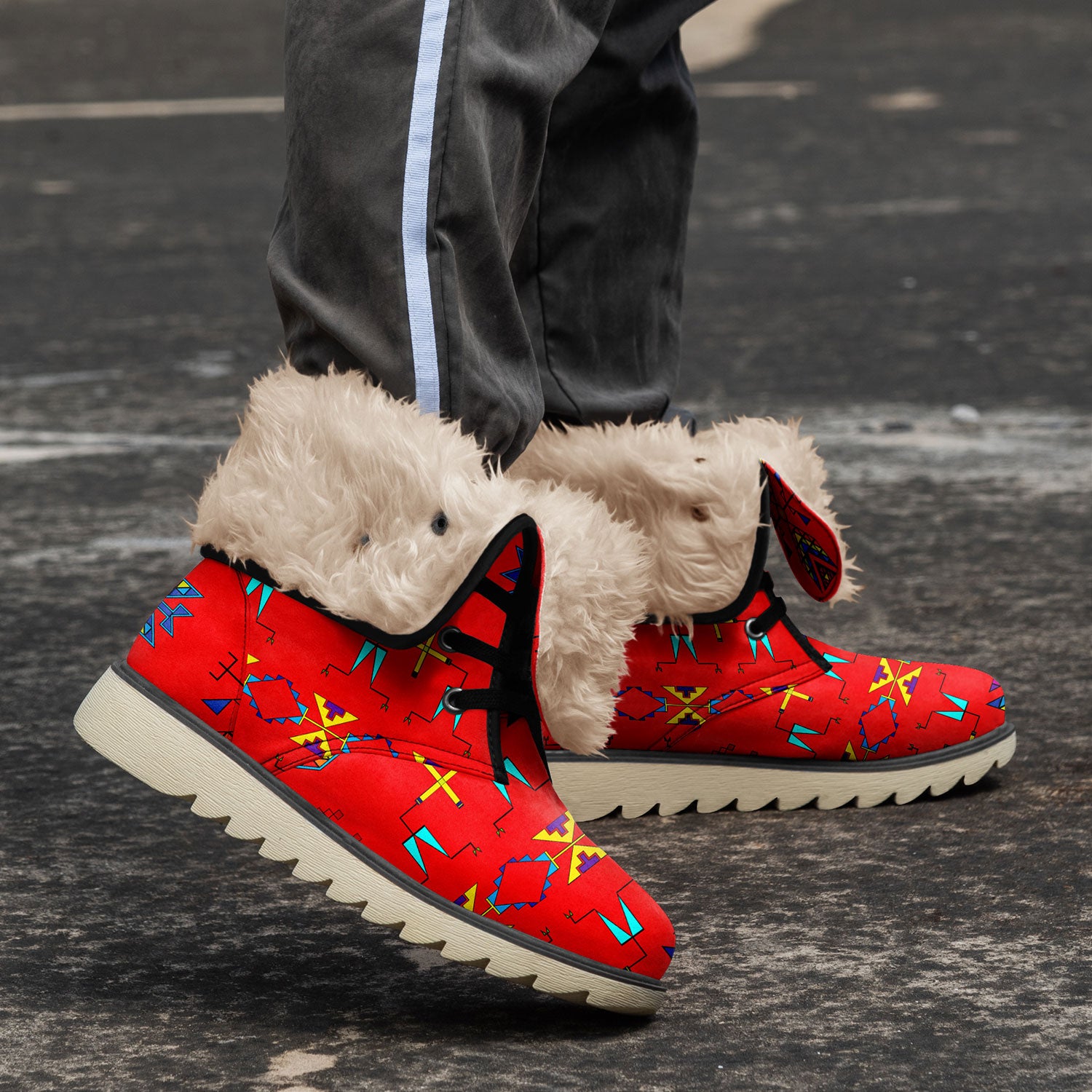 Rainy Chief Rainbow Red Polar Winter Boots