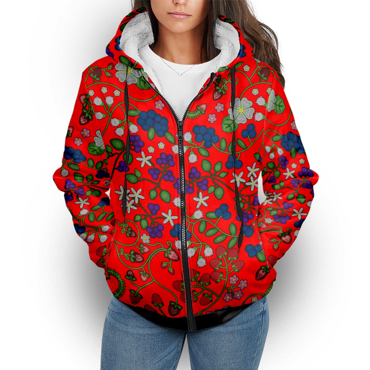 Grandmother Stories Fire Sherpa Hoodie