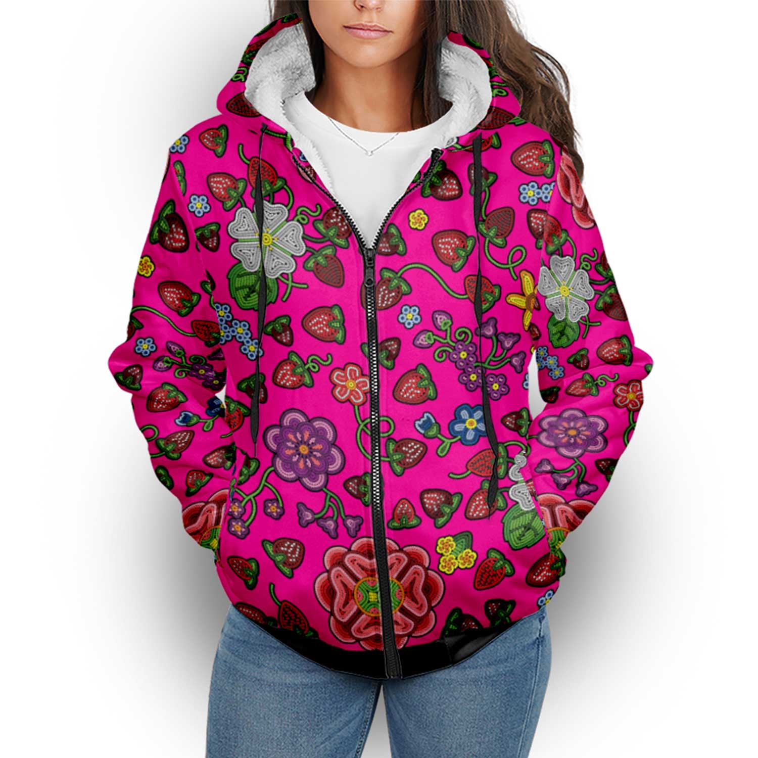 Berry Pop Blush Sherpa Hoodie