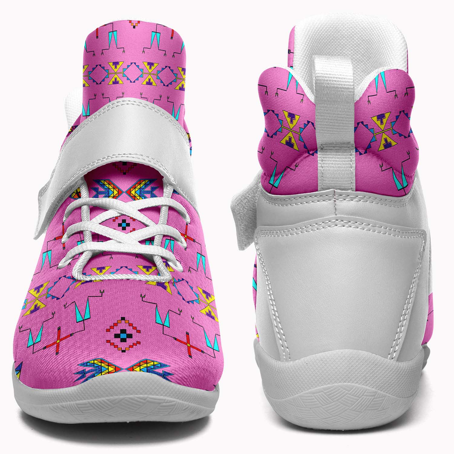 Rainy Chief Rainbow Blush Ipottaa Basketball / Sport High Top Shoes - White Sole