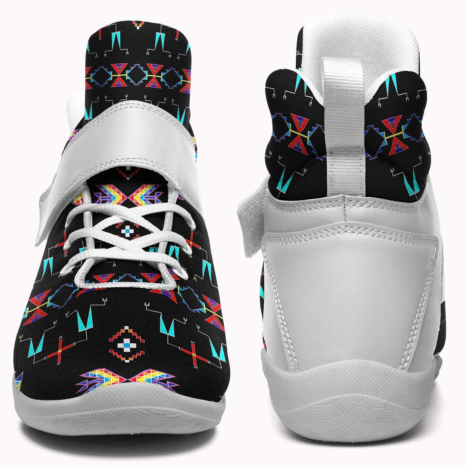 Rainy Chief Rainbow Black Ipottaa Basketball / Sport High Top Shoes - White Sole