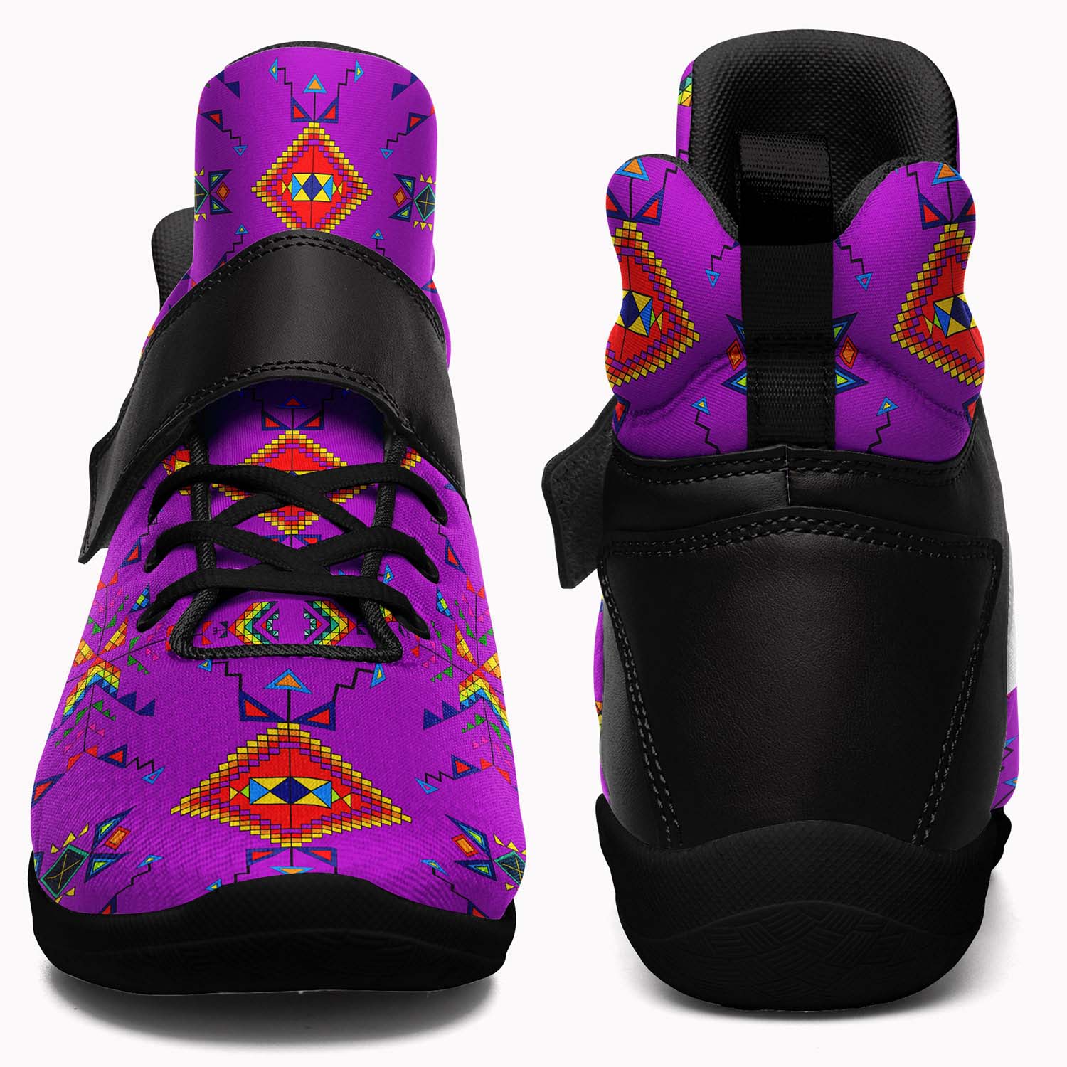 Buffalo Jump Purple Ipottaa Basketball / Sport High Top Shoes - Black Sole