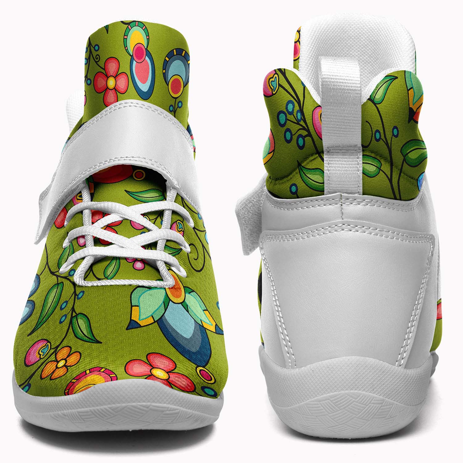 Floral Bounty Sweetgrass Ipottaa Basketball / Sport High Top Shoes - White Sole