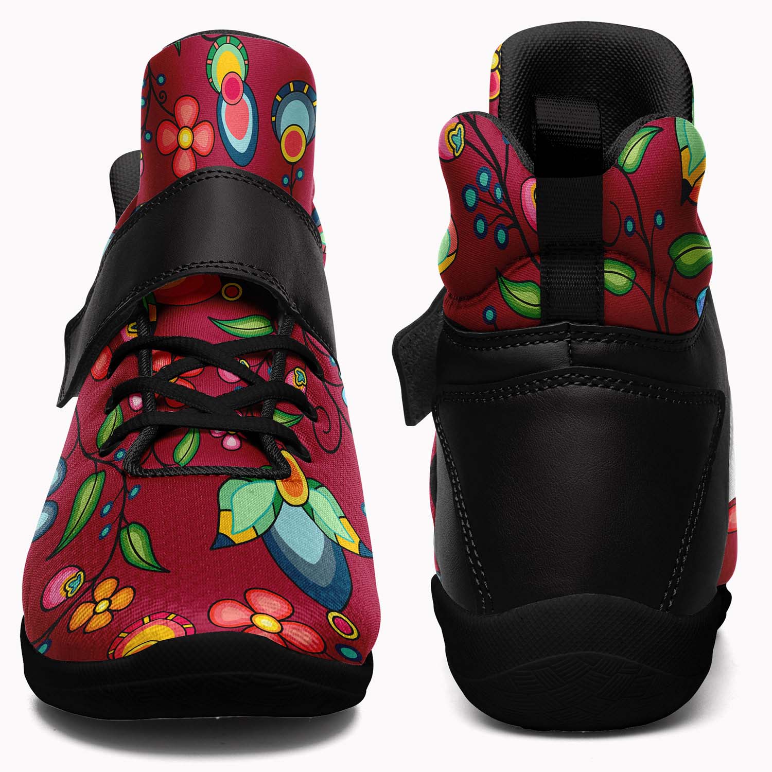 Floral Bounty Magenta Ipottaa Basketball / Sport High Top Shoes - Black Sole