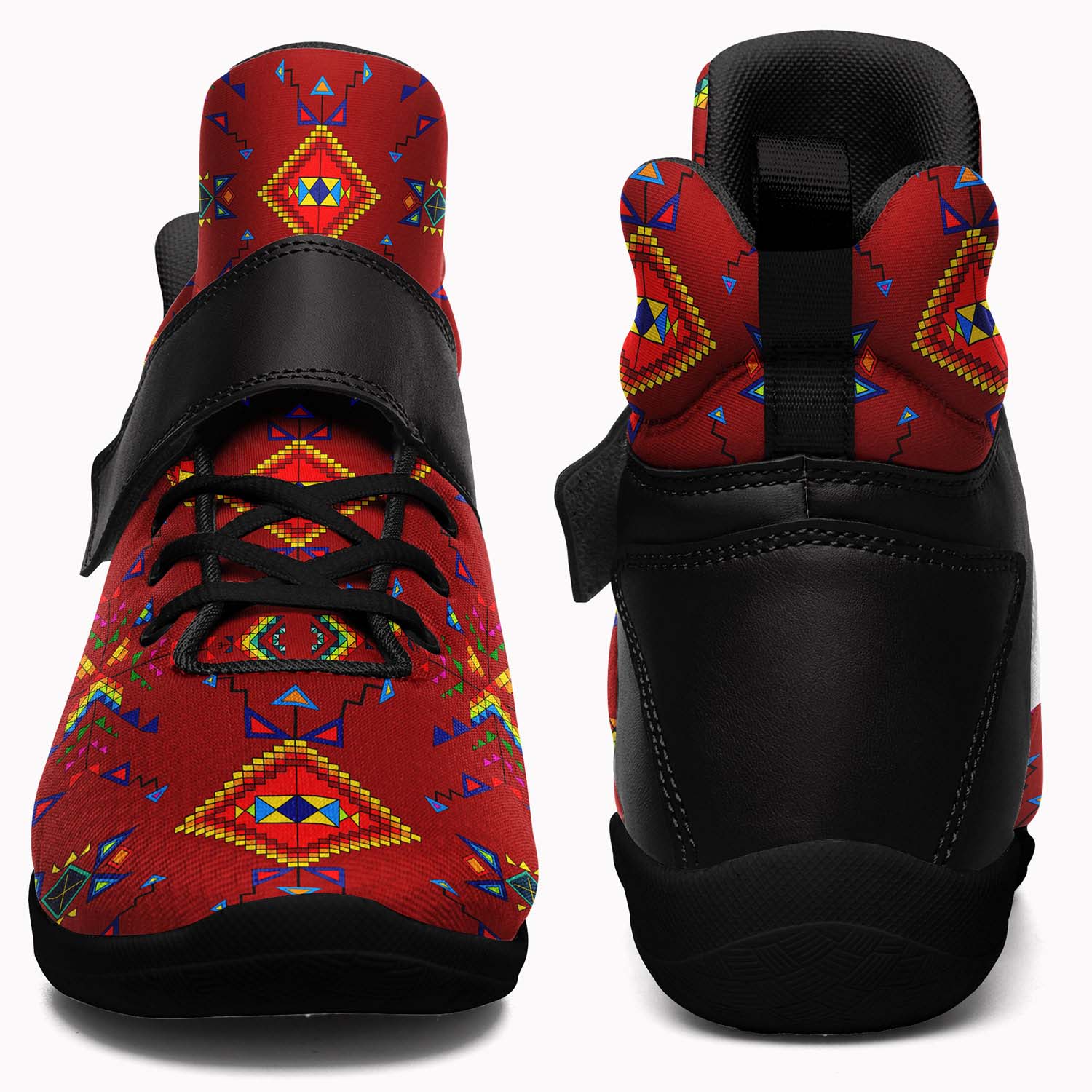 Buffalo Jump Red Ipottaa Basketball / Sport High Top Shoes - Black Sole