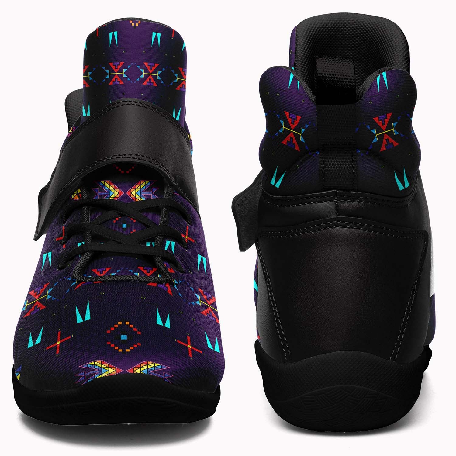 Rainy Chief Rainbow Dark Purple Ipottaa Basketball / Sport High Top Shoes - Black Sole