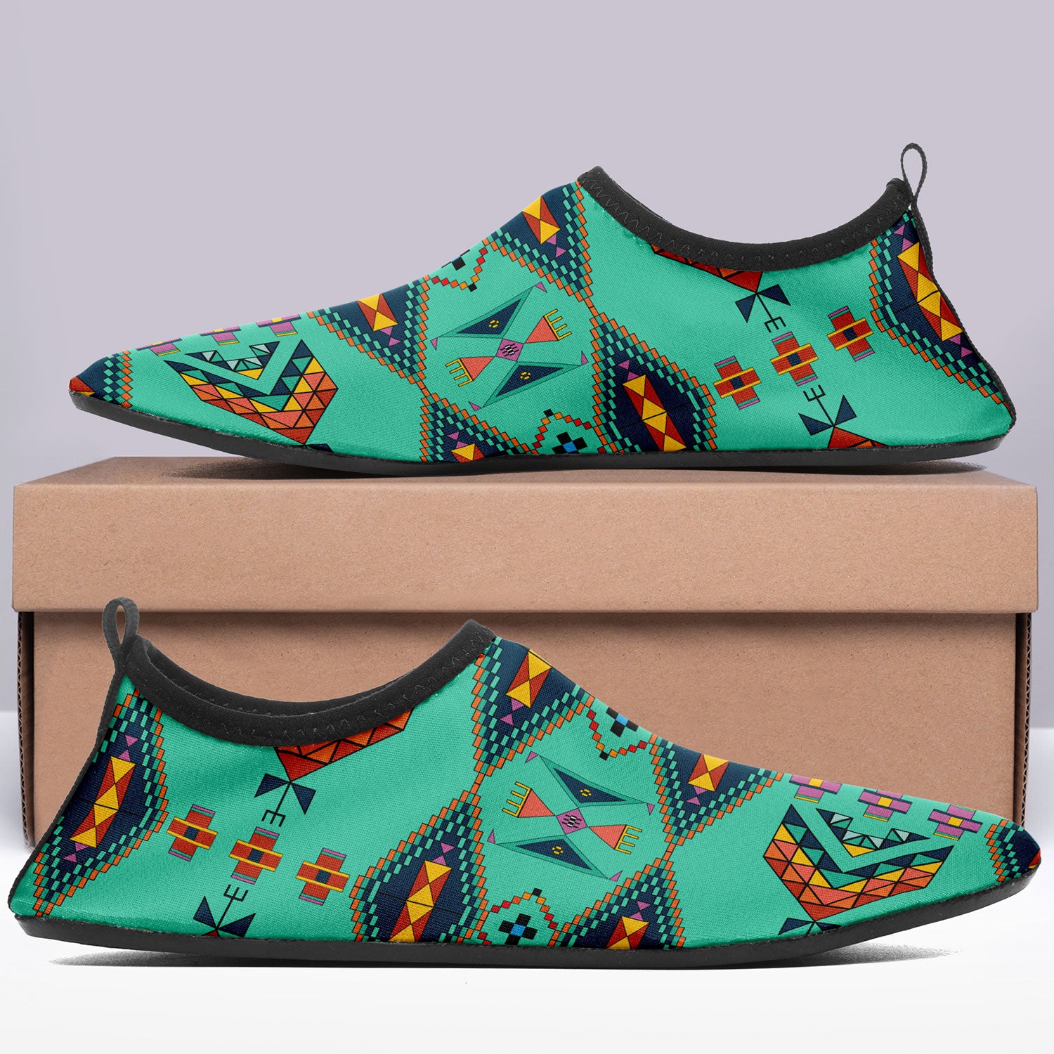 Travois Tipi Smokey Sky Kid's Sockamoccs Slip On Shoes