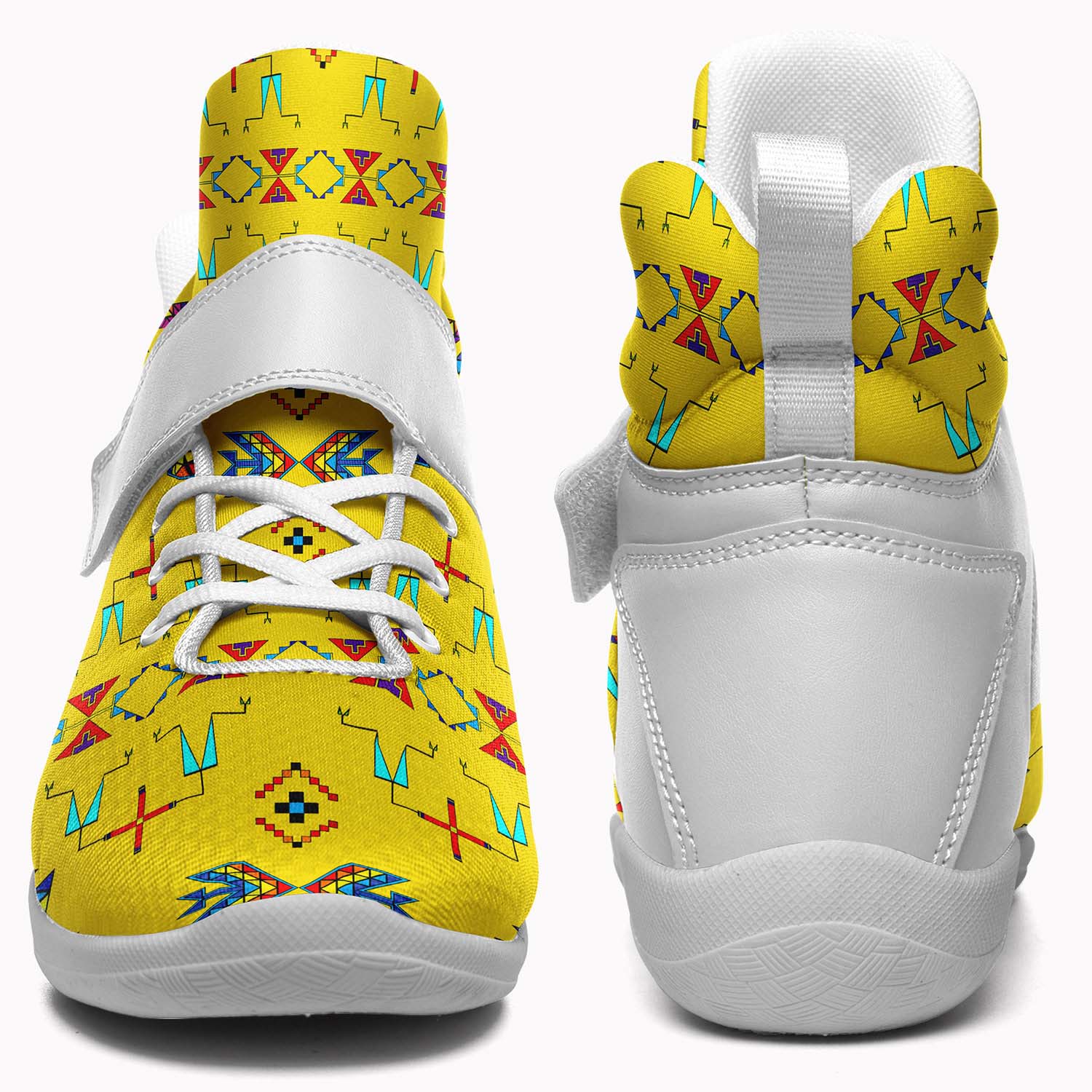 Rainy Chief Rainbow Yellow Ipottaa Basketball / Sport High Top Shoes - White Sole