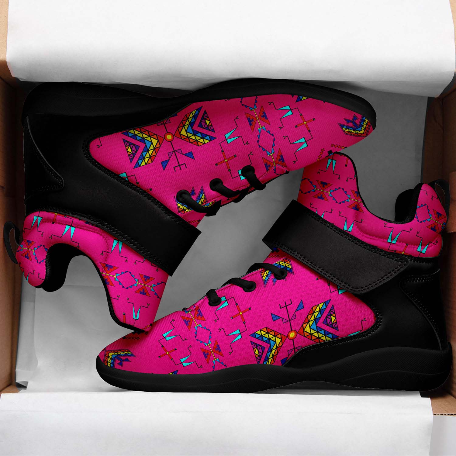 Rainy Chief Rainbow Hot Pink Ipottaa Basketball / Sport High Top Shoes - Black Sole