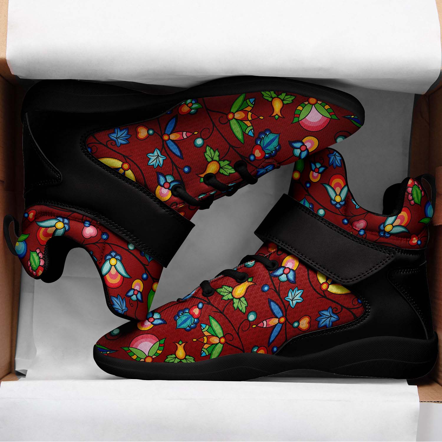 Prairie Plains Spirit Red Ipottaa Basketball / Sport High Top Shoes - Black Sole