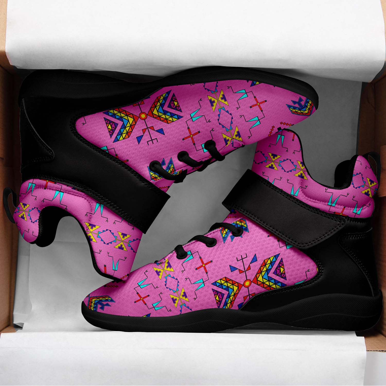 Rainy Chief Rainbow Blush Ipottaa Basketball / Sport High Top Shoes - Black Sole