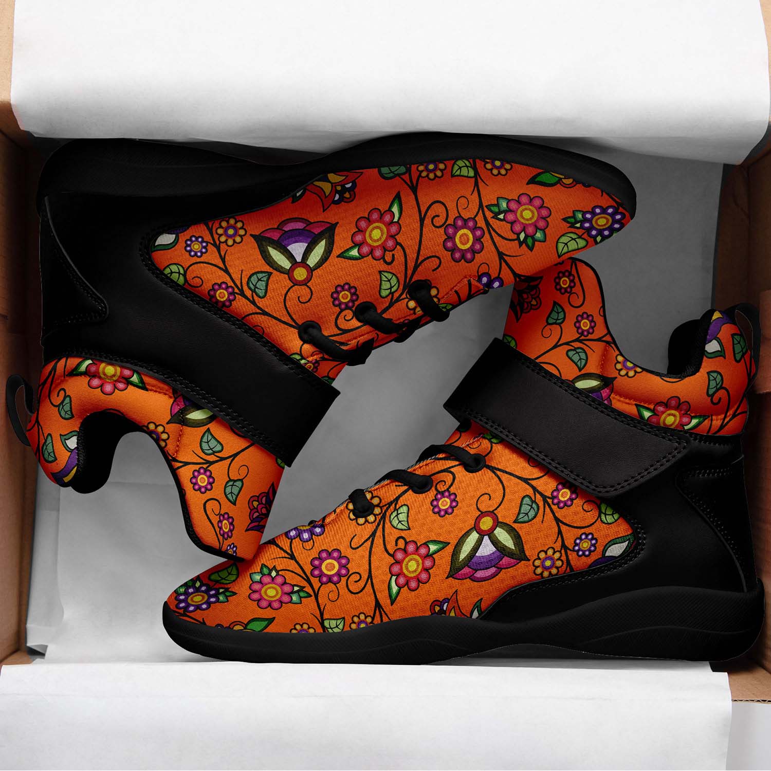 Heartbeat Petals ECM Orange Ipottaa Basketball / Sport High Top Shoes - Black Sole