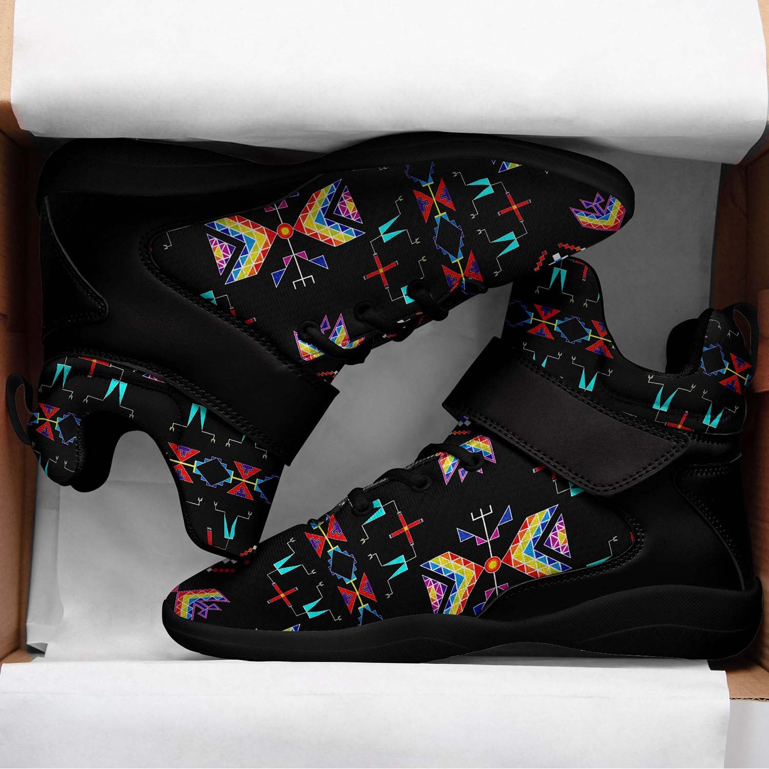 Rainy Chief Rainbow Black Ipottaa Basketball / Sport High Top Shoes - Black Sole