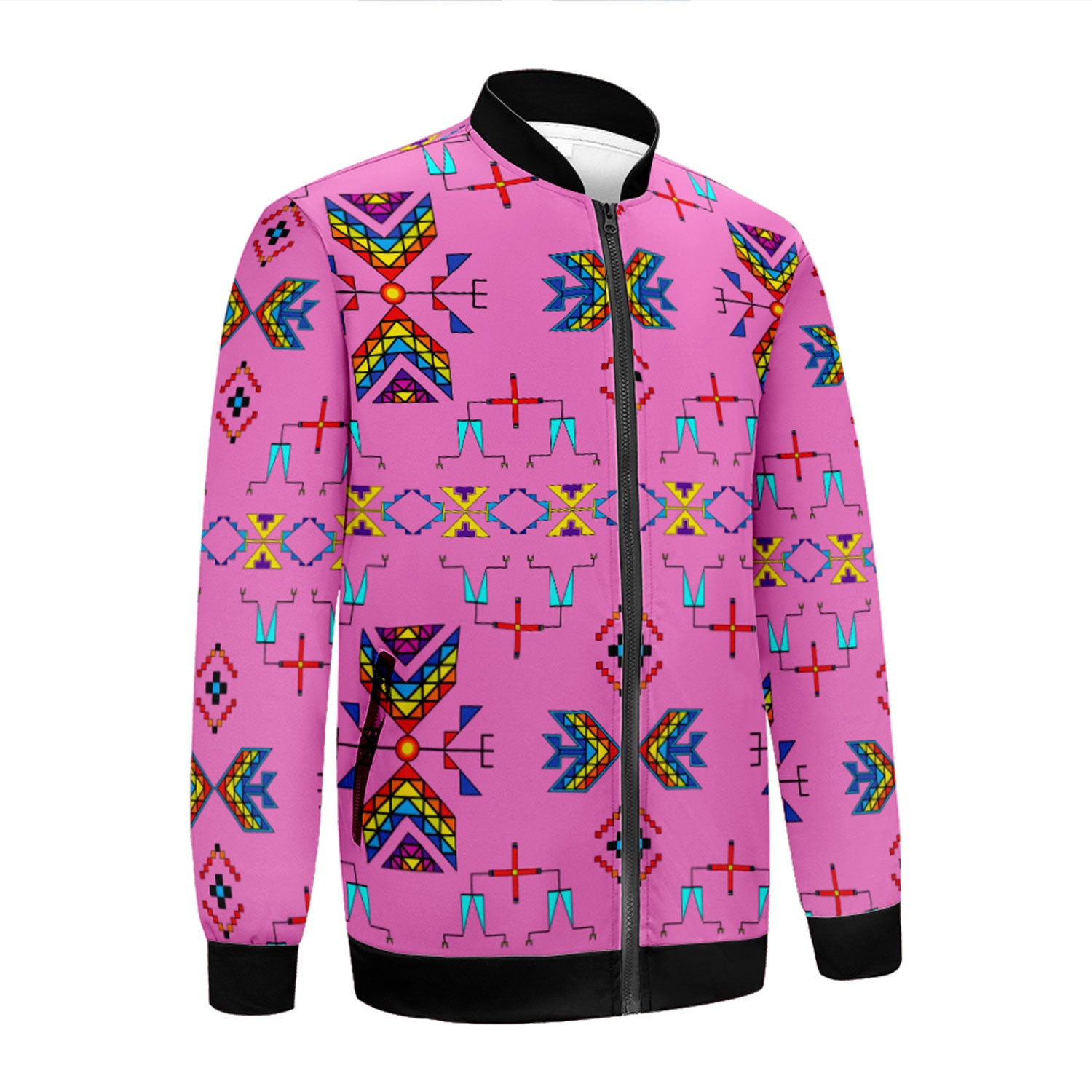 Rainy Chief Rainbow Blush Zippered Collared Lightweight Jacket