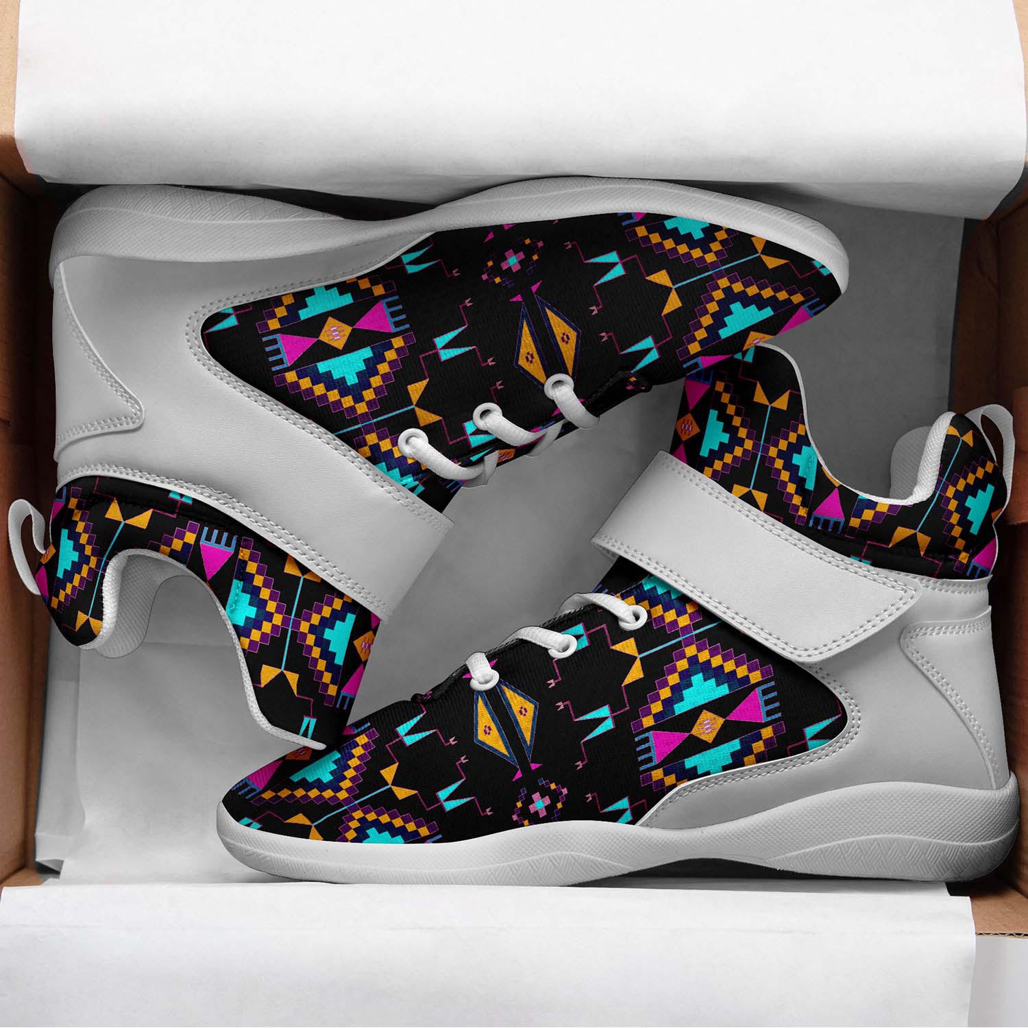 Rite of Passage Black Ipottaa Basketball / Sport High Top Shoes - White Sole