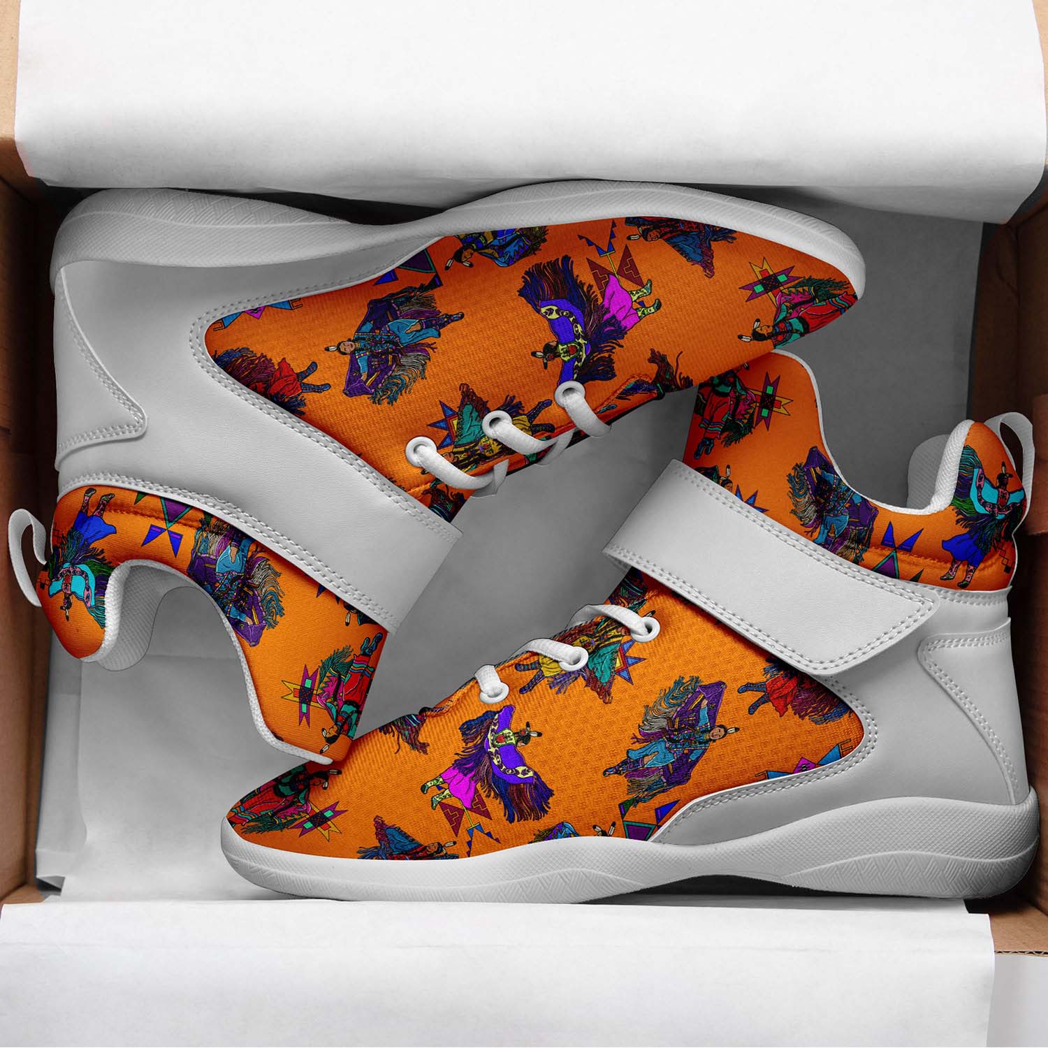 Women's Fancy Dancers Orange Ipottaa Basketball / Sport High Top Shoes - White Sole