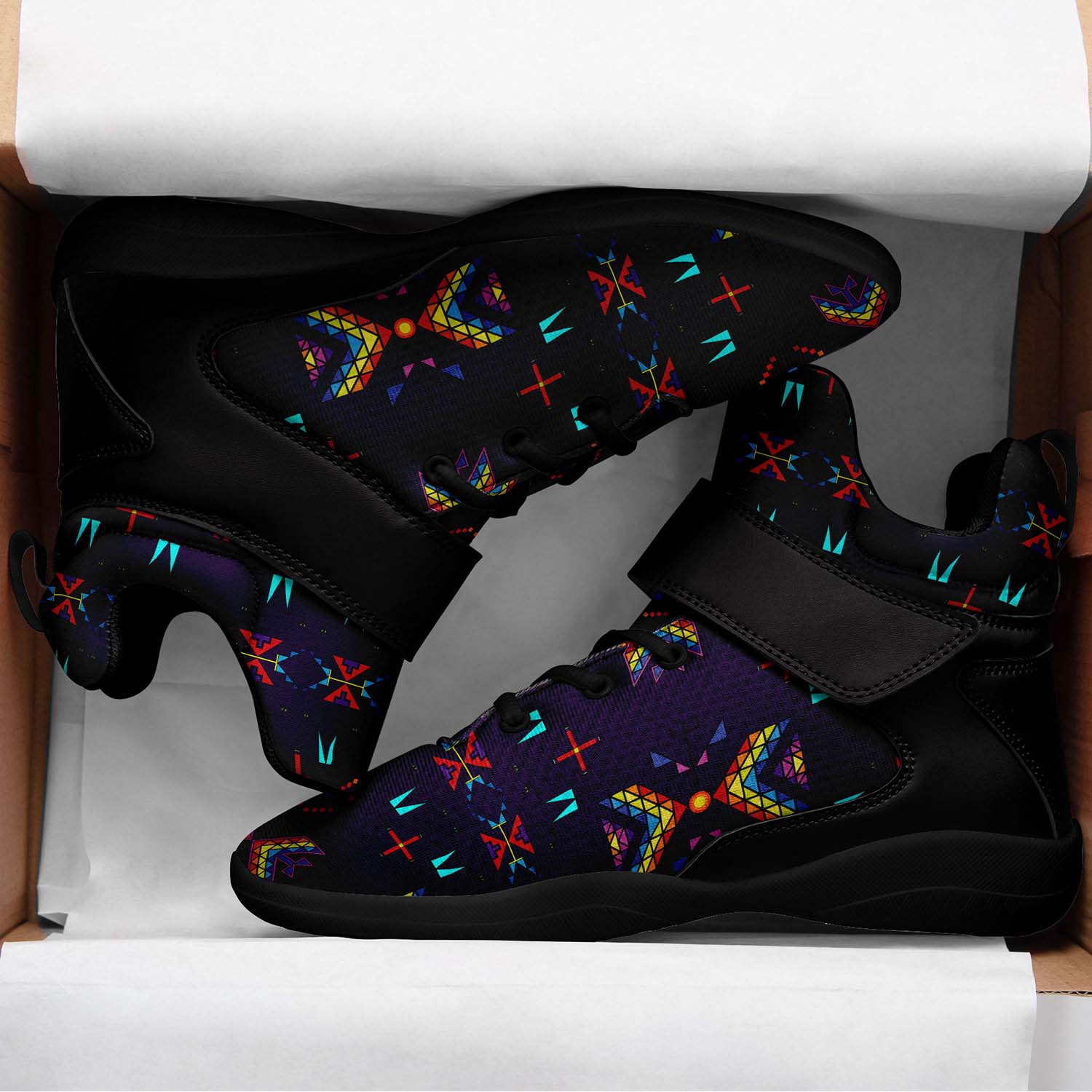 Rainy Chief Rainbow Dark Purple Ipottaa Basketball / Sport High Top Shoes - Black Sole