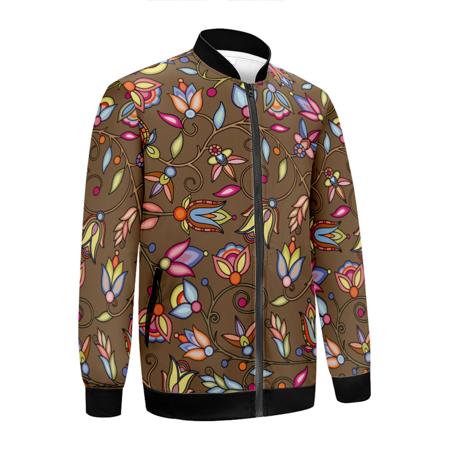 Buffalo Bloom Earth Song Zippered Collared Lightweight Jacket