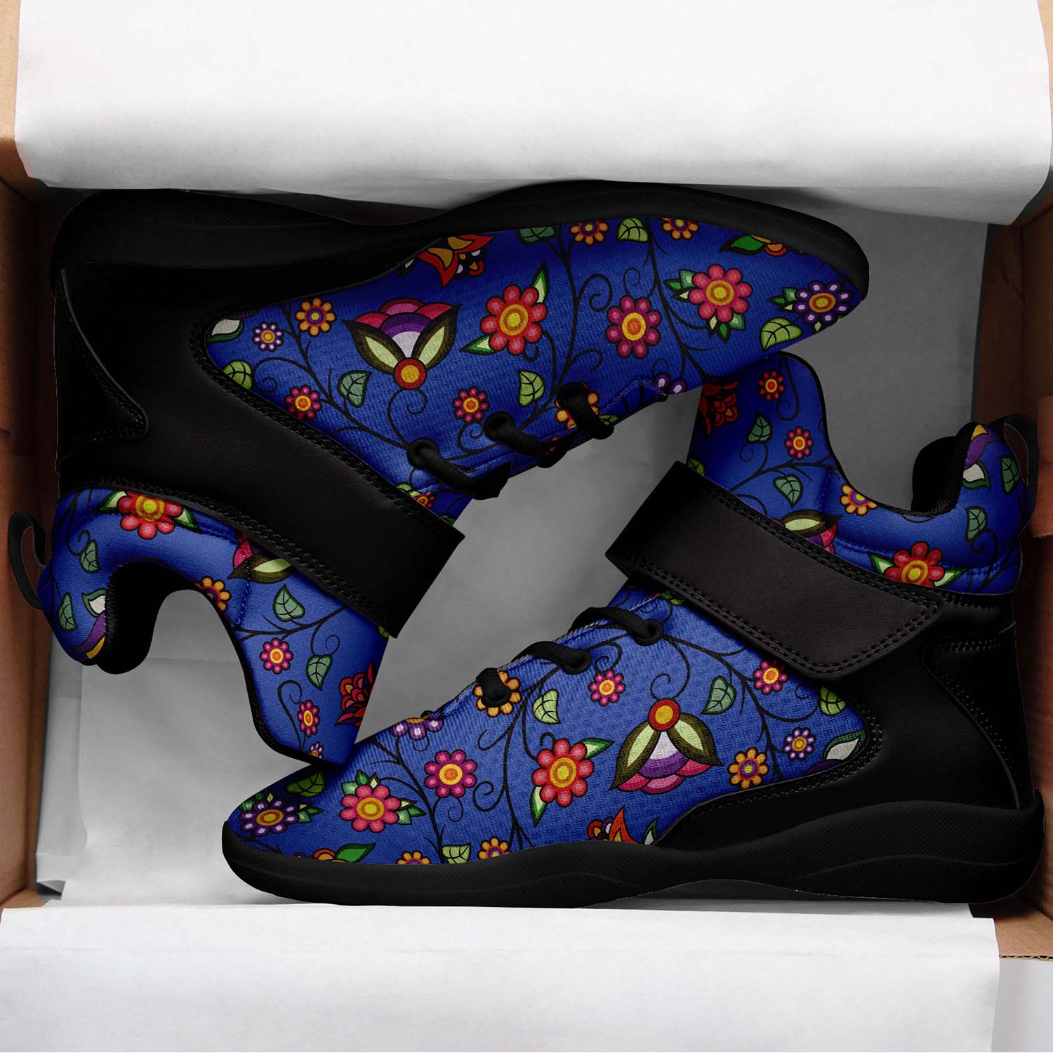 Heartbeat Petals Blue Ipottaa Basketball / Sport High Top Shoes - Black Sole
