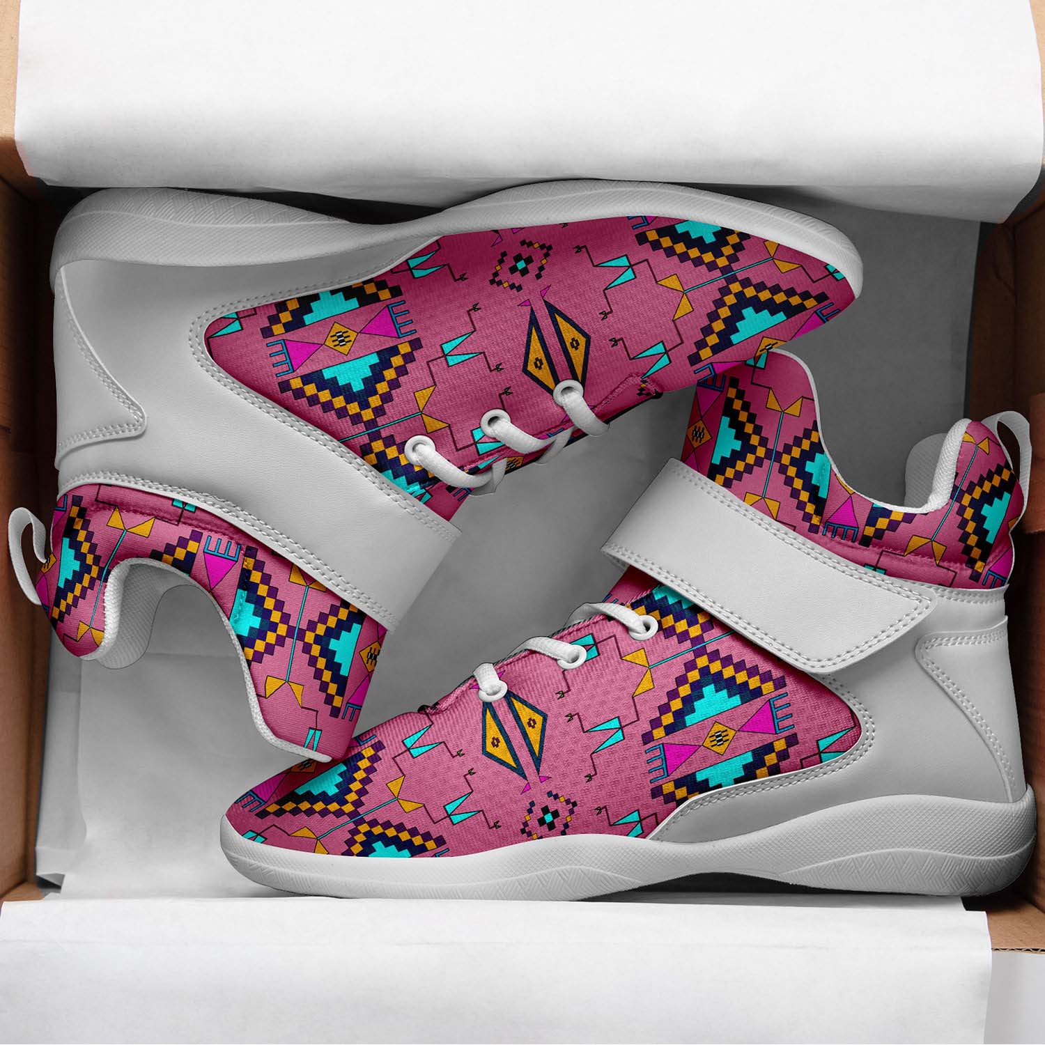 Rite of Passage Pink Ipottaa Basketball / Sport High Top Shoes - White Sole