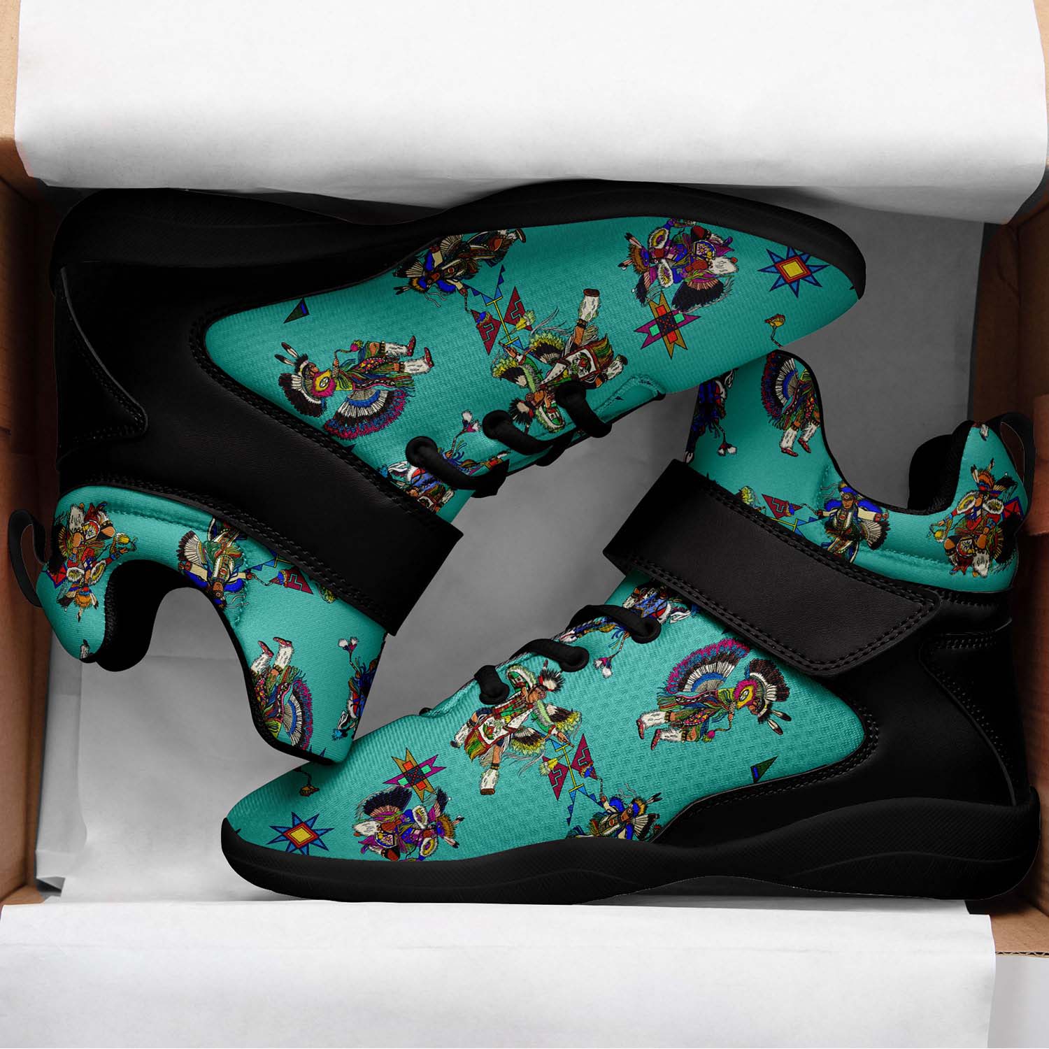 Men's Fancy Dancers Eggshell Blue Ipottaa Basketball / Sport High Top Shoes - Black Sole