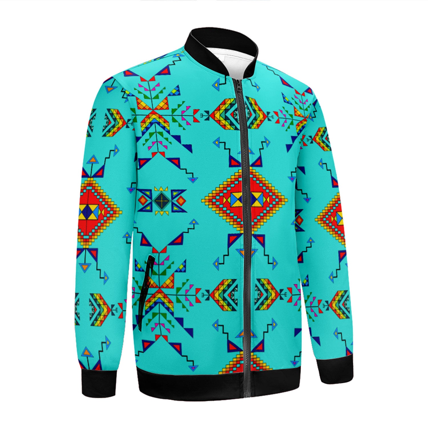 Buffalo Jump Turquoise Zippered Collared Lightweight Jacket