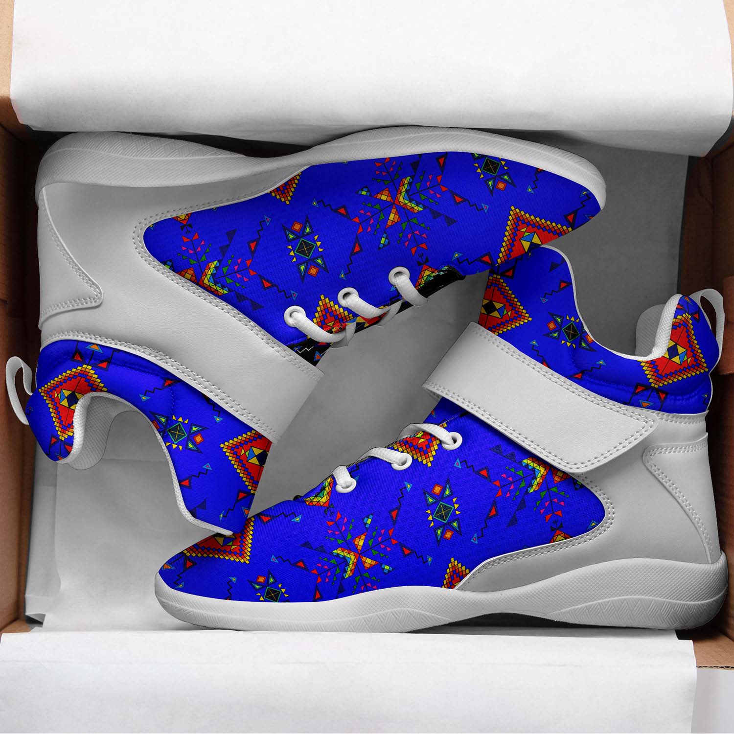 Buffalo Jump Blue Ipottaa Basketball / Sport High Top Shoes - White Sole
