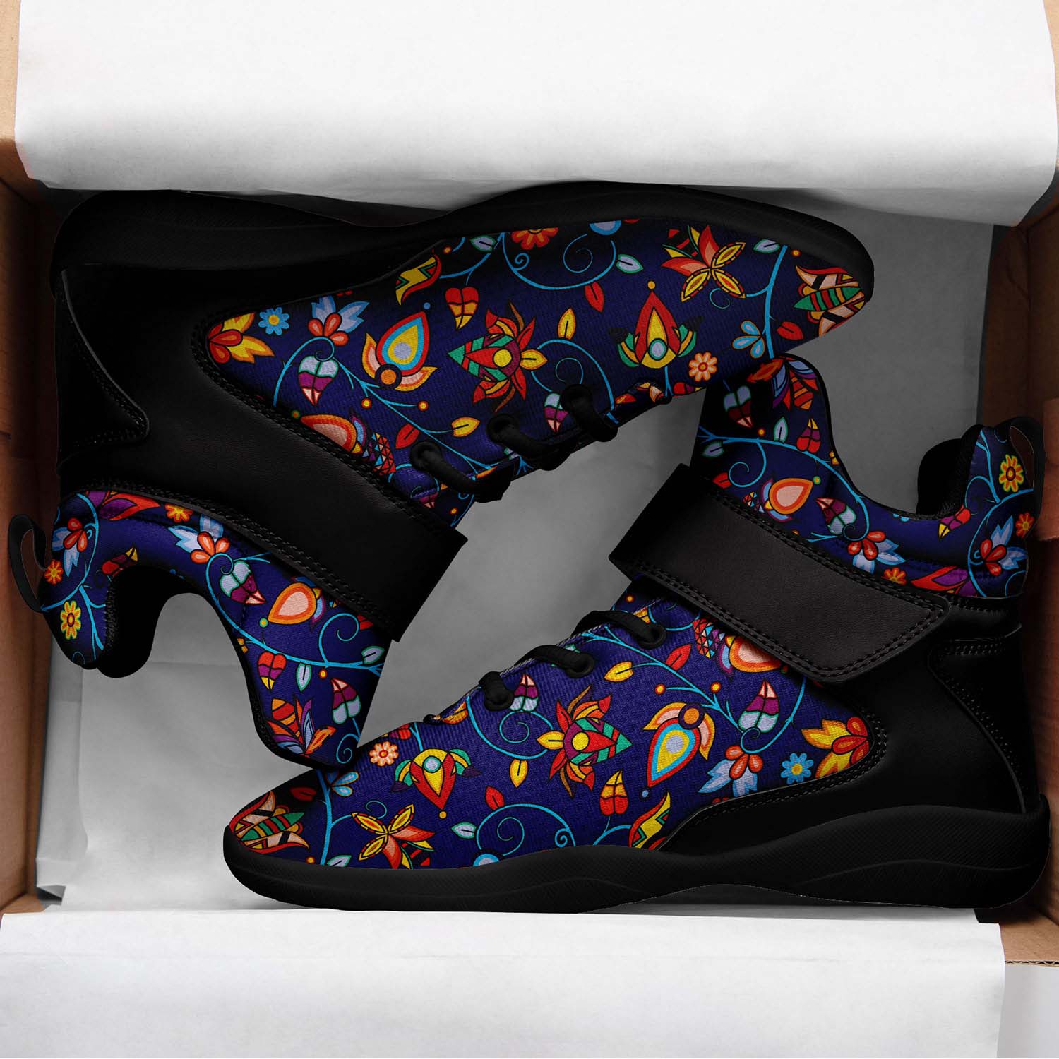 Thorny Path Blue Ipottaa Basketball / Sport High Top Shoes - Black Sole