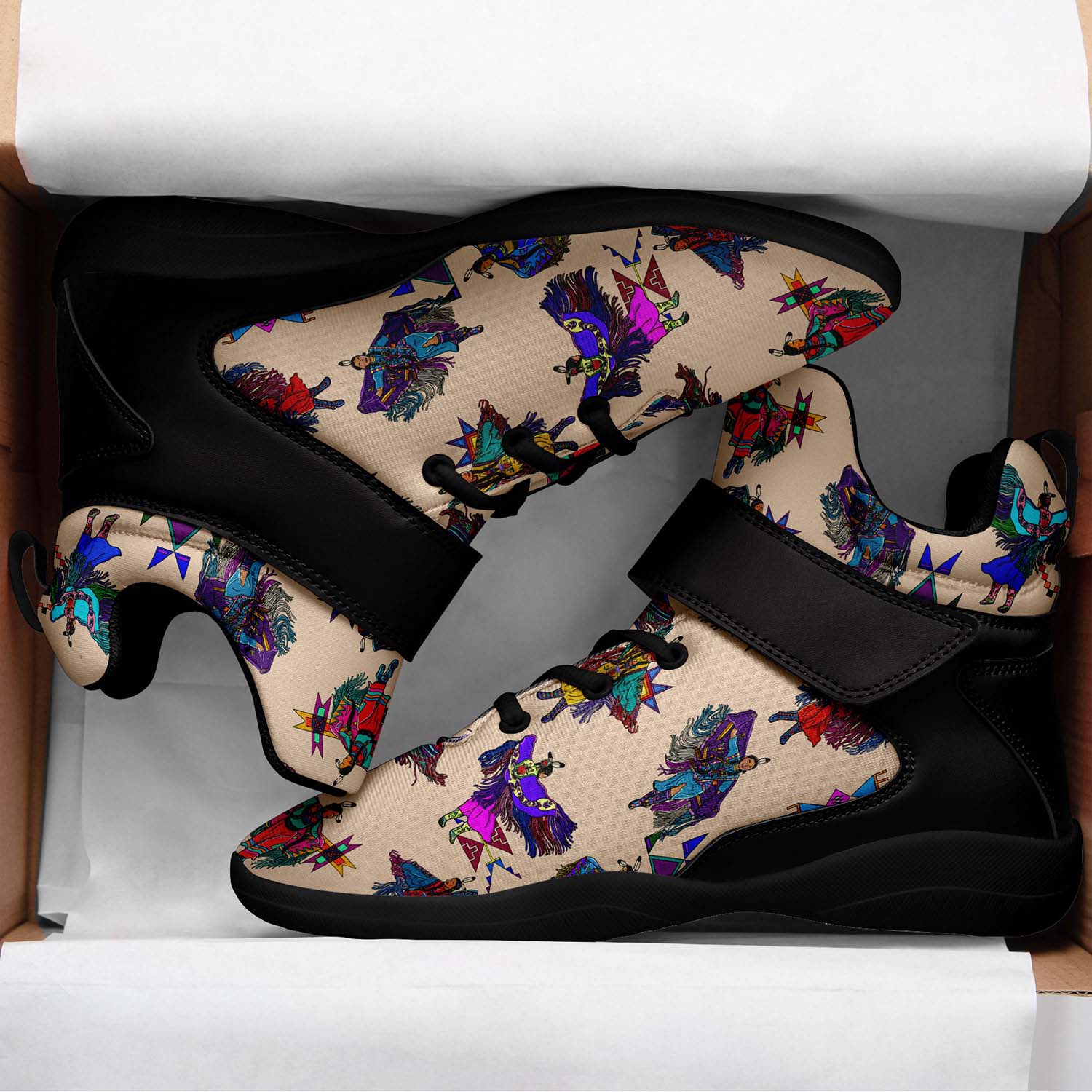 Women's Fancy Dancers Muslin Ipottaa Basketball / Sport High Top Shoes - Black Sole
