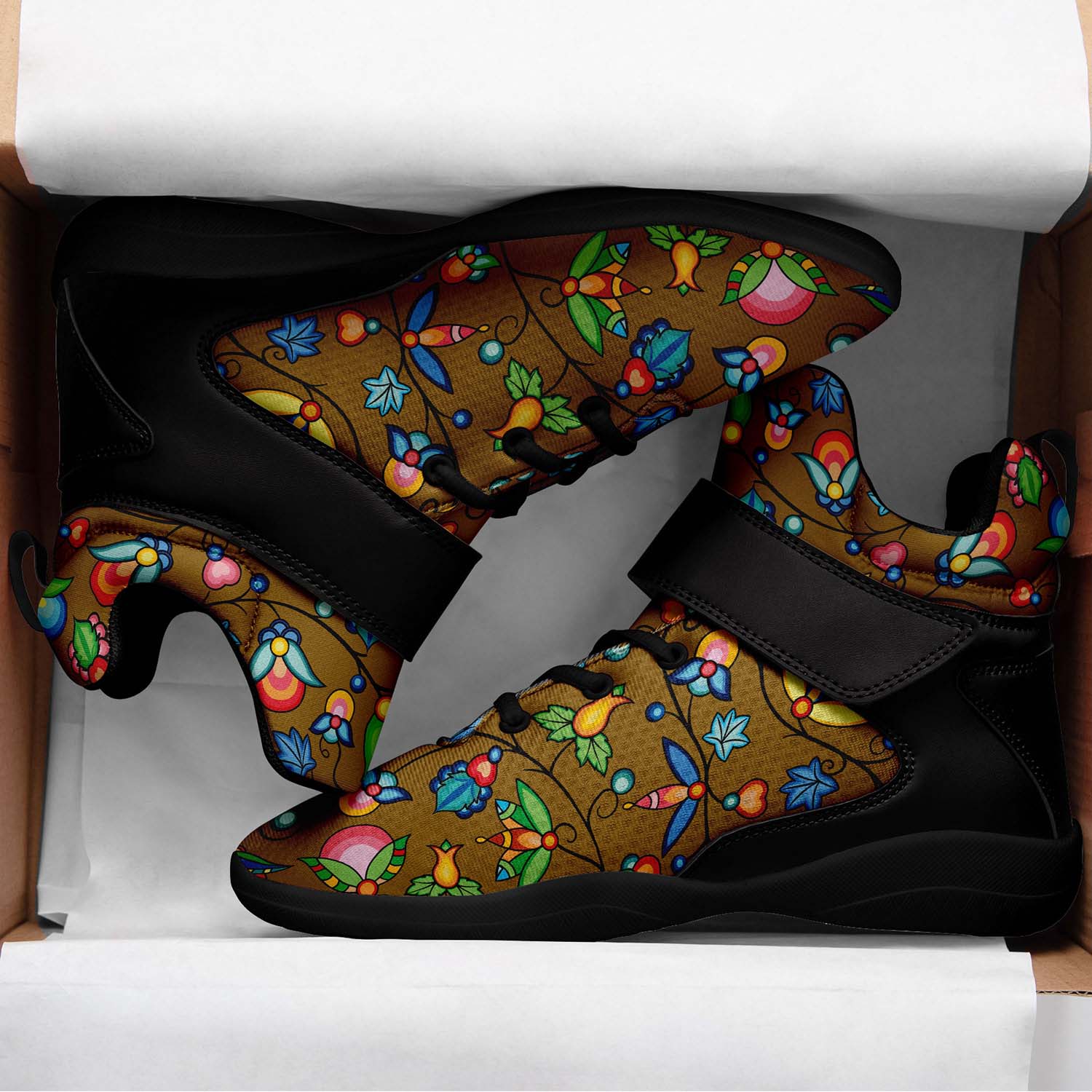 Prairie Plains Spirit Fall Leaves Ipottaa Basketball / Sport High Top Shoes - Black Sole