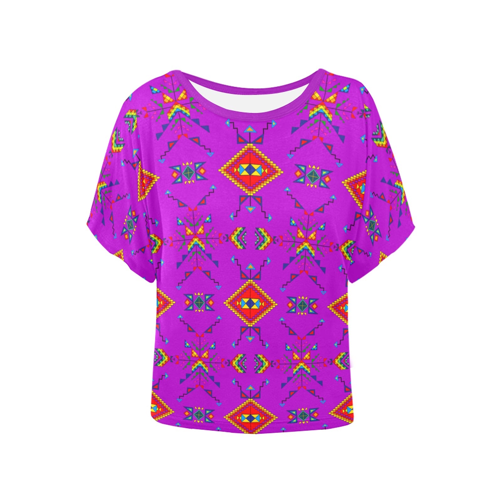 Buffalo Jump Purple Women's Batwing-Sleeved Blouse T shirt