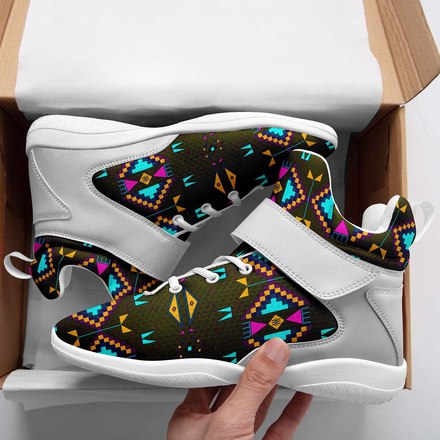 Rite of Passage Olive Ipottaa Basketball / Sport High Top Shoes - White Sole