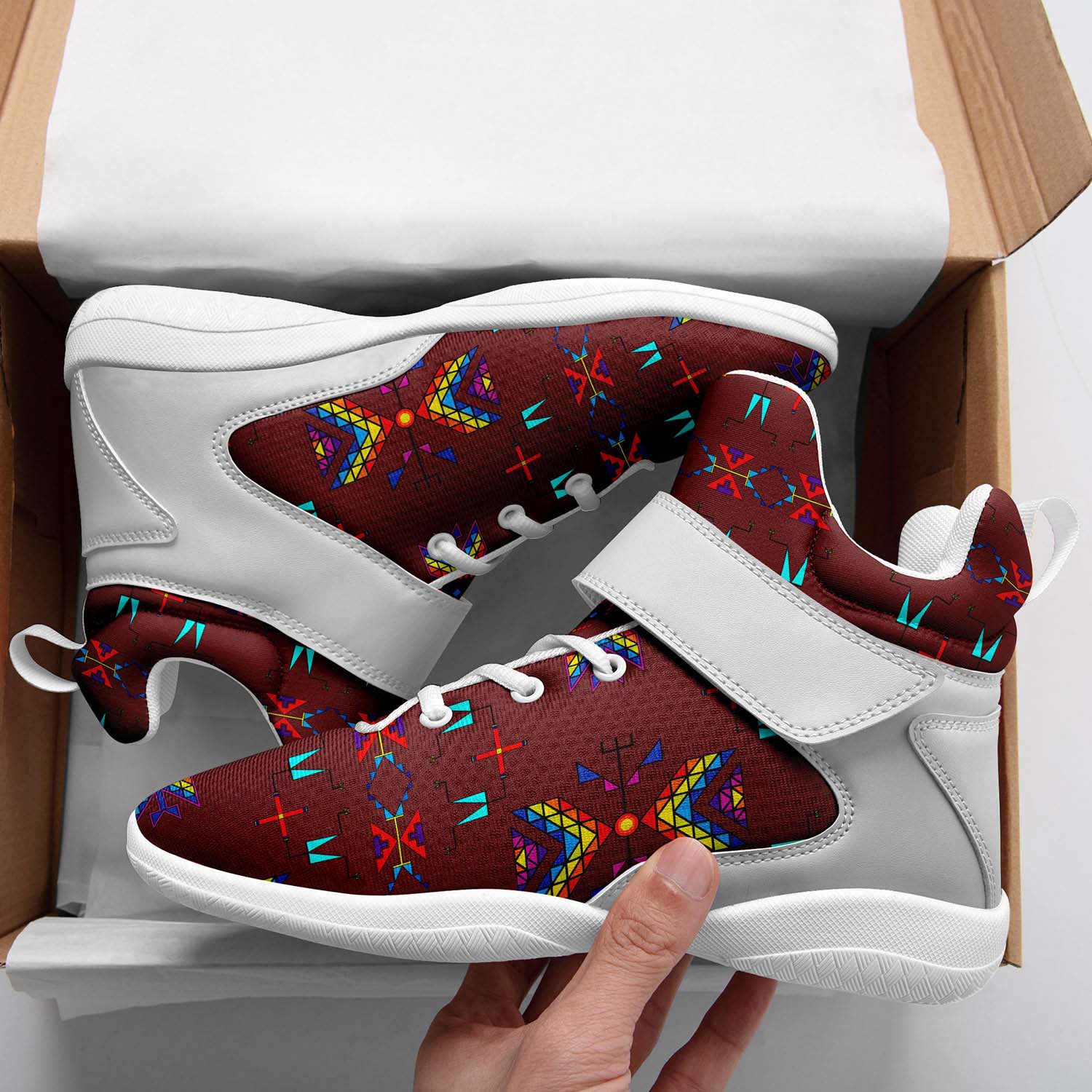 Rainy Chief Rainbow Earth Clay Ipottaa Basketball / Sport High Top Shoes - White Sole