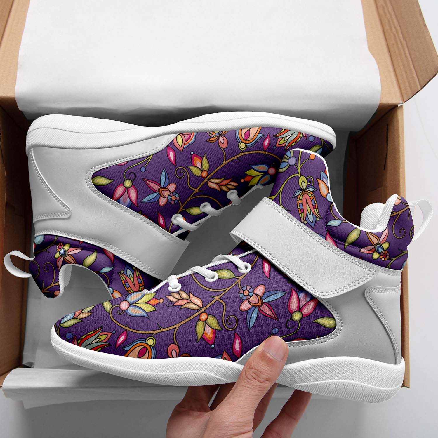 Buffalo Bloom Nightcloud Ipottaa Basketball / Sport High Top Shoes - White Sole