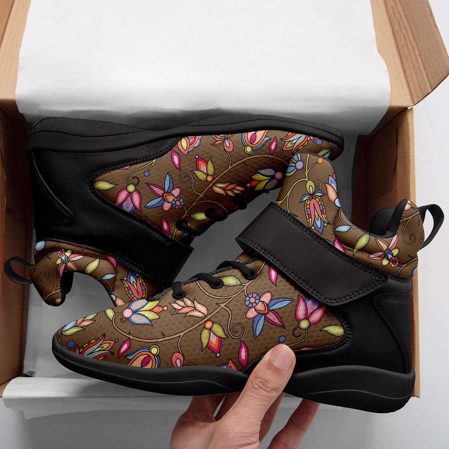 Buffalo Bloom Earth Song Ipottaa Basketball / Sport High Top Shoes - Black Sole