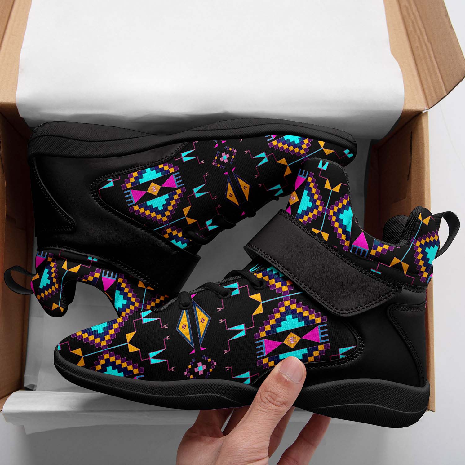 Rite of Passage Black Ipottaa Basketball / Sport High Top Shoes - Black Sole
