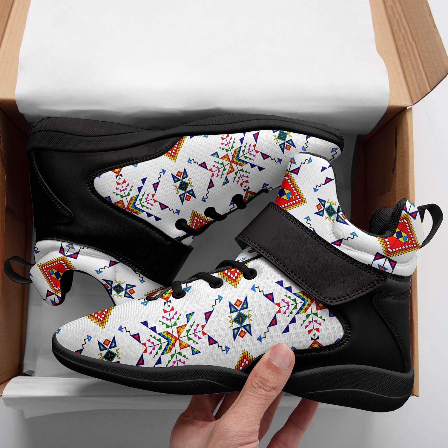 Buffalo Jump White Ipottaa Basketball / Sport High Top Shoes - Black Sole